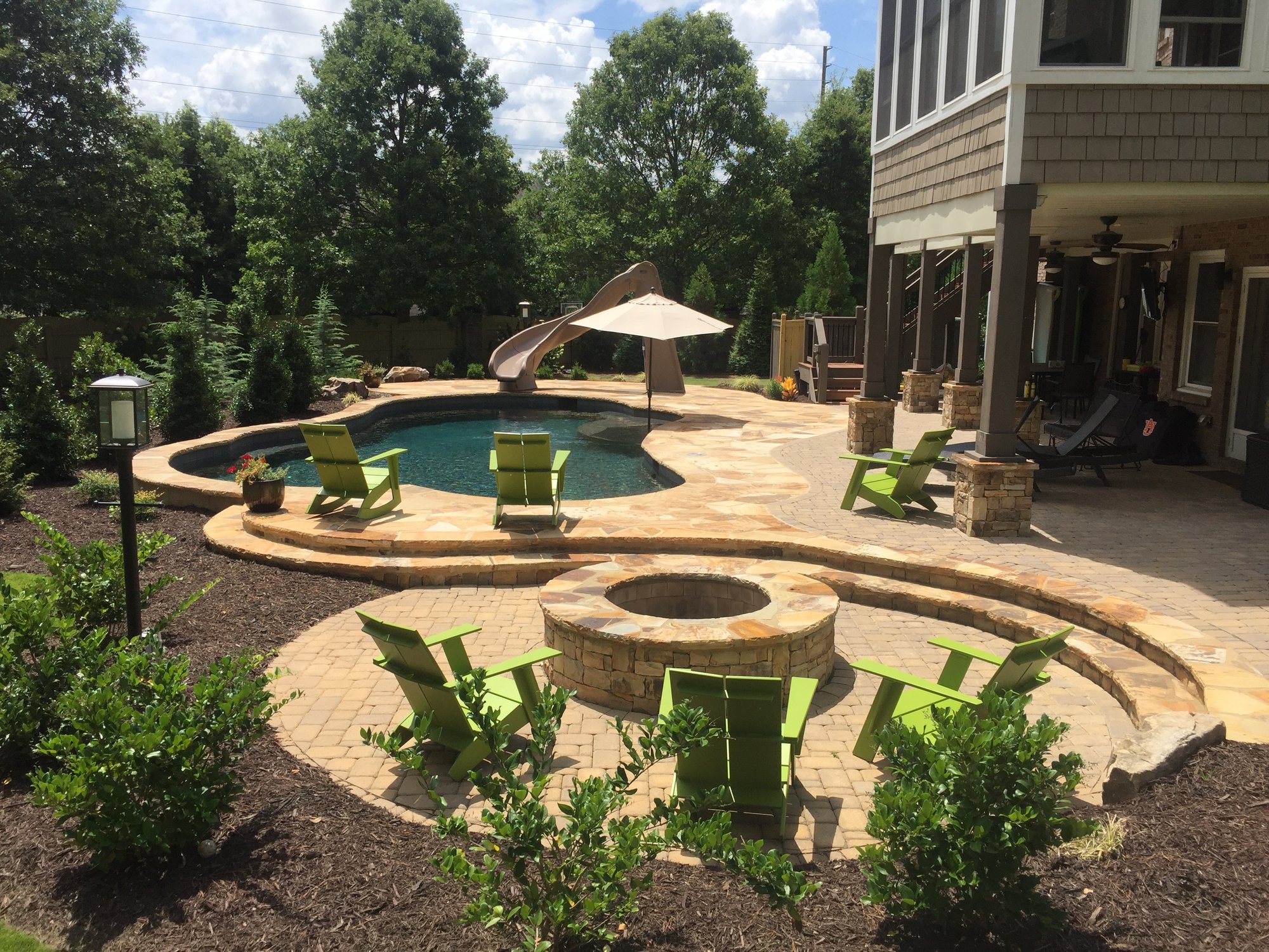 Finished pool with water